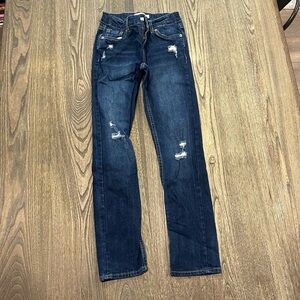 Levi's Boyfriend Jeans Pockets Stretch Distressed Denim Dark Wash Girls Size 10R